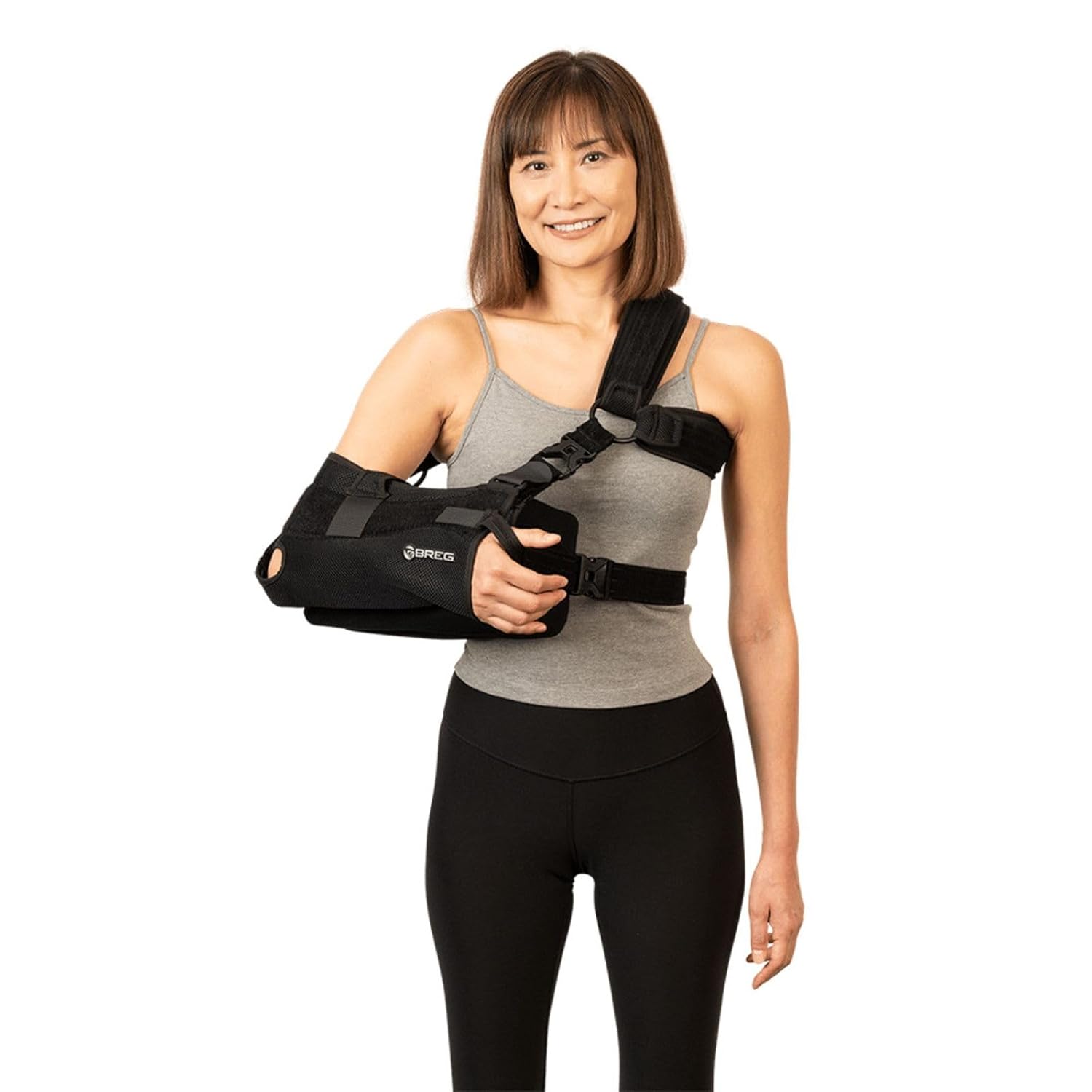 Breg Atlas Universal Shoulder Sling | Adjustable Fit for Injury Recovery – Front View | Osteokart